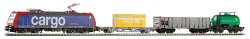 Стартовый набор железной дороги Piko "Грузовой состав CARGO с электровозом SBB BR 185", аналоговый, 57187