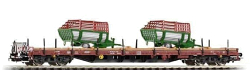 Грузовая платформа Piko, Rs, SNCF, Ep. V, груженая двумя тележками с сеном, проф.серия, 54819