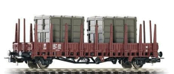 Платформа с боковыми стойками Piko, DR, Ep.IV, с двумя контейнерами, проф.серия, 54474