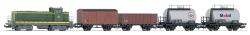 Стартовый набор модельной железной дороги Piko, «SNCF BB 63000» с 4-мя различными груз. вагонами, аналоговый, 57162